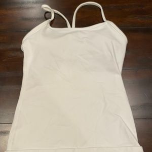 Lululemon White with Built In Bra Tank-Top